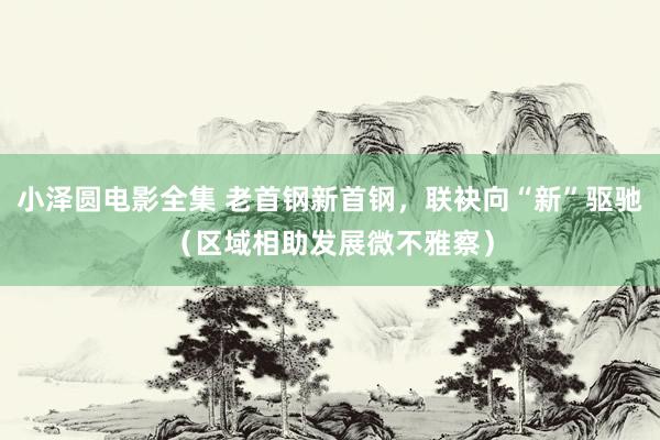 小泽圆电影全集 老首钢新首钢，联袂向“新”驱驰（区域相助发展微不雅察）