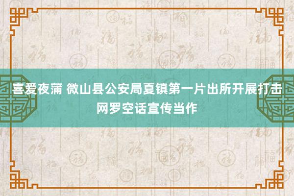 喜爱夜蒲 微山县公安局夏镇第一片出所开展打击网罗空话宣传当作