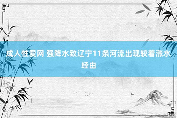 成人性爱网 强降水致辽宁11条河流出现较着涨水经由