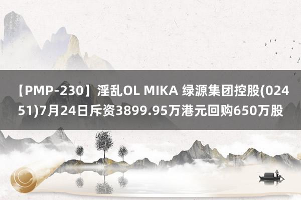 【PMP-230】淫乱OL MIKA 绿源集团控股(02451)7月24日斥资3899.95万港元回购650万股