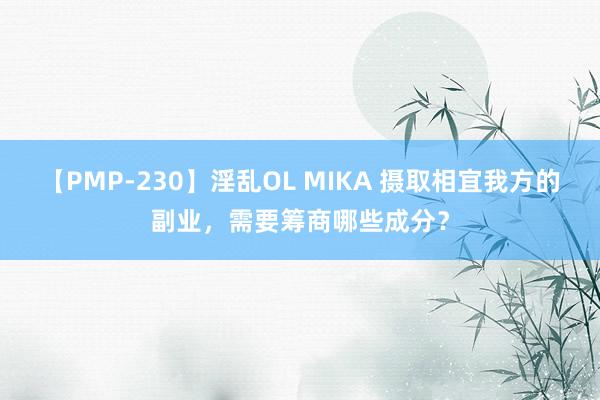 【PMP-230】淫乱OL MIKA 摄取相宜我方的副业，需要筹商哪些成分？