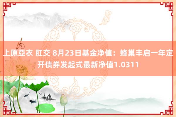 上原亞衣 肛交 8月23日基金净值：蜂巢丰启一年定开债券发起式最新净值1.0311