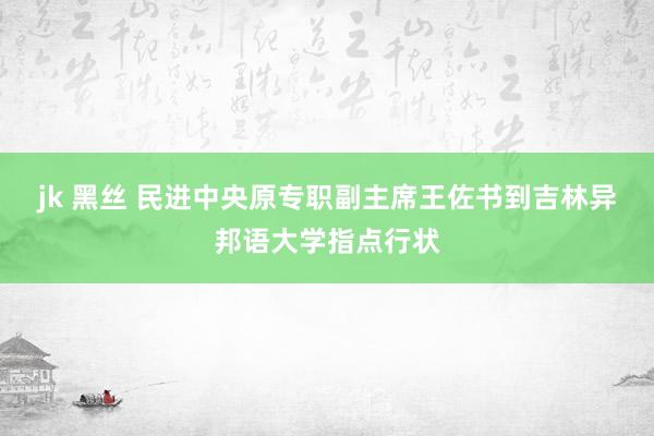 jk 黑丝 民进中央原专职副主席王佐书到吉林异邦语大学指点行状