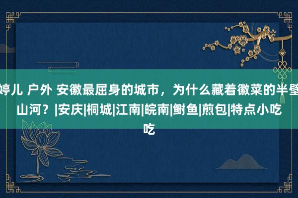 婷儿 户外 安徽最屈身的城市，为什么藏着徽菜的半壁山河？|安庆|桐城|江南|皖南|鲥鱼|煎包|特点小吃